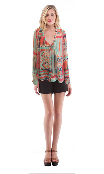 Cynthia Vincent Tie Front Blouse Mad Men