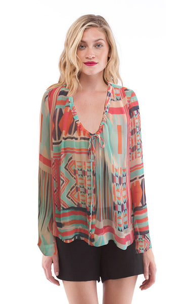 cynthia vincent Tie Front Blouse Mad Men