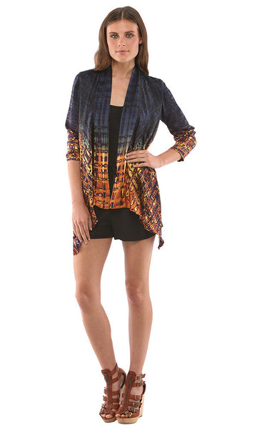 Cynthia Vincent DIP DYE OPEN FRONT JACKET VENICE BEACH