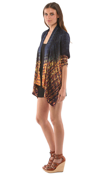 Cynthia Vincent DIP DYE OPEN FRONT JACKET VENICE BEACH