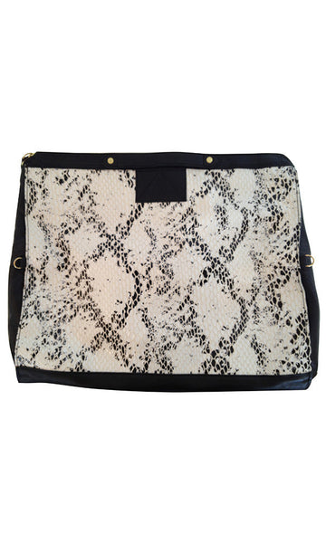 Cynthia Vincent EMBOSSED PYTHON BANKER'S CLUTCH Python