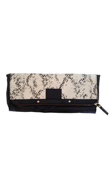 cynthia vincent EMBOSSED PYTHON BANKER'S CLUTCH Python