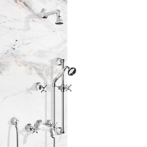 czech & speake london Complete Cubist Bath Shower Mixer – Wall Mounted