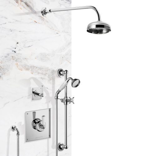 czech & speake london Complete Edwardian Shower with Concealed Thermostatic Mixer – Wall Mounted