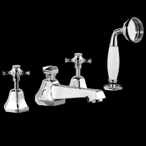 Czech & Speake London Cubist Bath Shower Set With Hand Shower – Deck Mounted