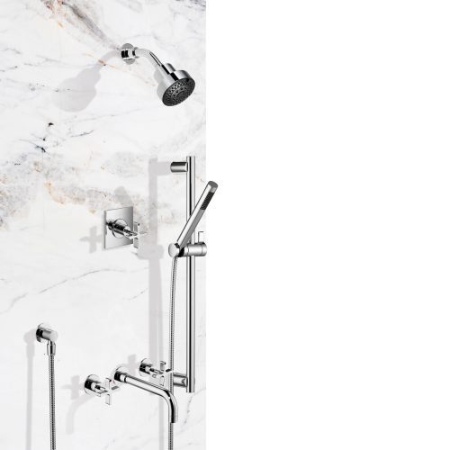 Czech & Speake London DCA Complete Shower With Bath Mixer – Wall Mounted