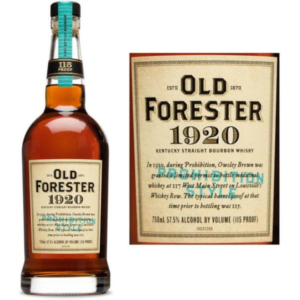 d&m Old Forester 1920 Prohibition Style Kentucky Straight Bourbon Whiskey