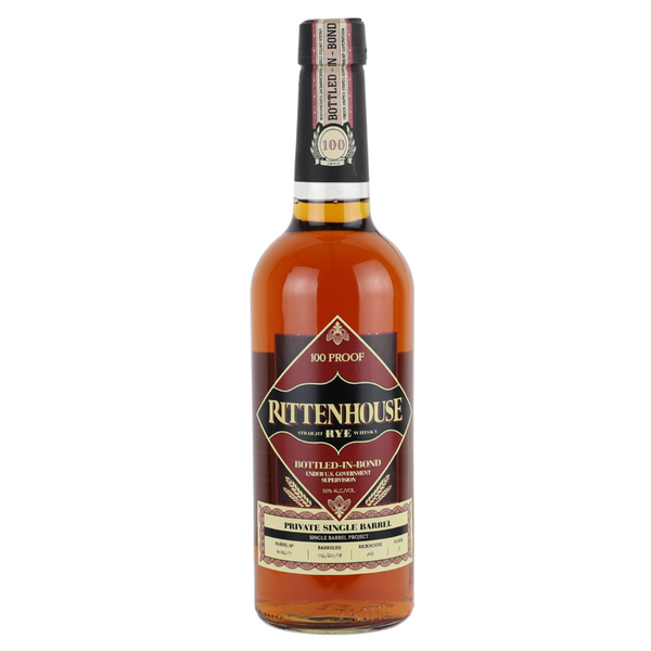 d&m Rittenhouse Single Barrel Bottled in Bond Straight Rye Whiskey SBP