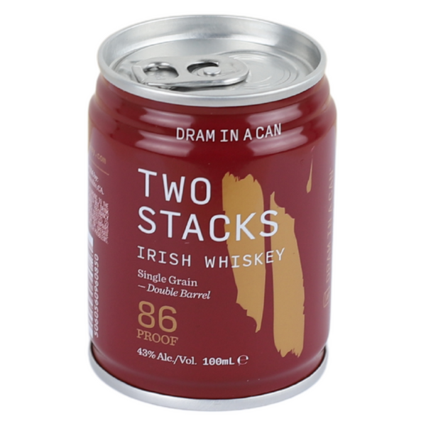 d&m Two Stacks Single Grain Irish Whiskey Dram In A Can Double Barrel