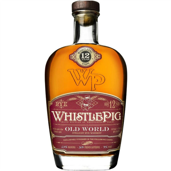 d&m WhistlePig 12 Year Old World Straight Rye Whiskey