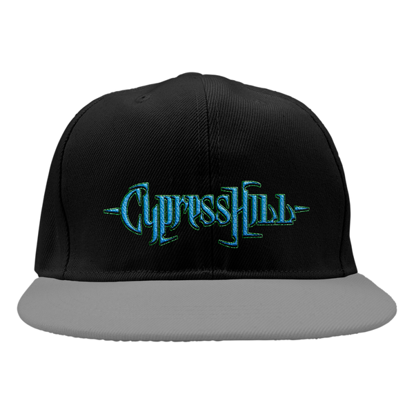 cypress hill "Blunted Text" Snapback Hat in Black with Grey Bill