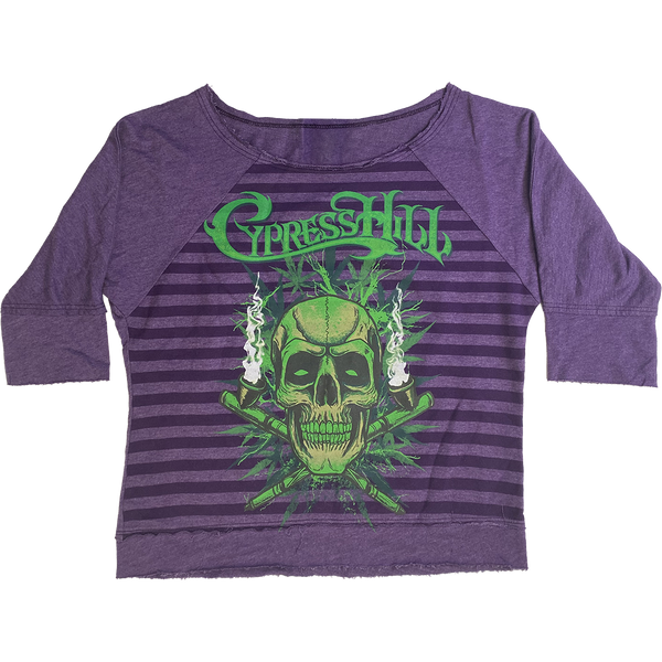 cypress hill Cypress Hill "420" Women's Striped Raglan In Purple
