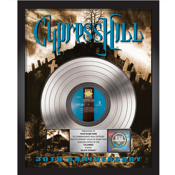cypress hill Cypress Hill Black Sunday 30th Anniversary Multi-Platinum Award Plaque