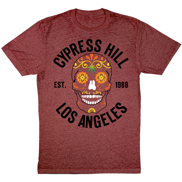 cypress hill Cypress Hill "Day of the Dead KO " T-shirt in Heather Red