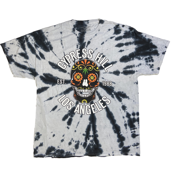cypress hill Cypress Hill "Day of the Dead" T-Shirt in Black And White Tie Dye