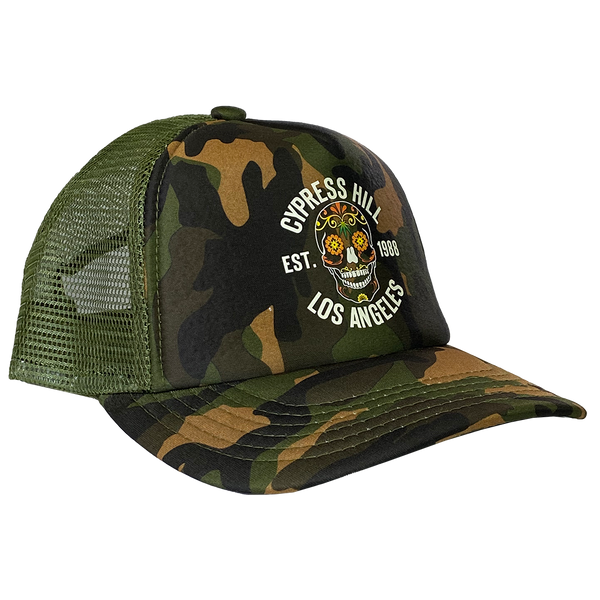Cypress Hill Cypress Hill "Day Of The Dead" Trucker Hat In Camo