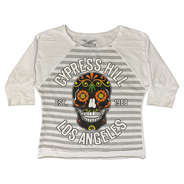 cypress hill Cypress Hill "Day of the Dead" Women's Striped Raglan