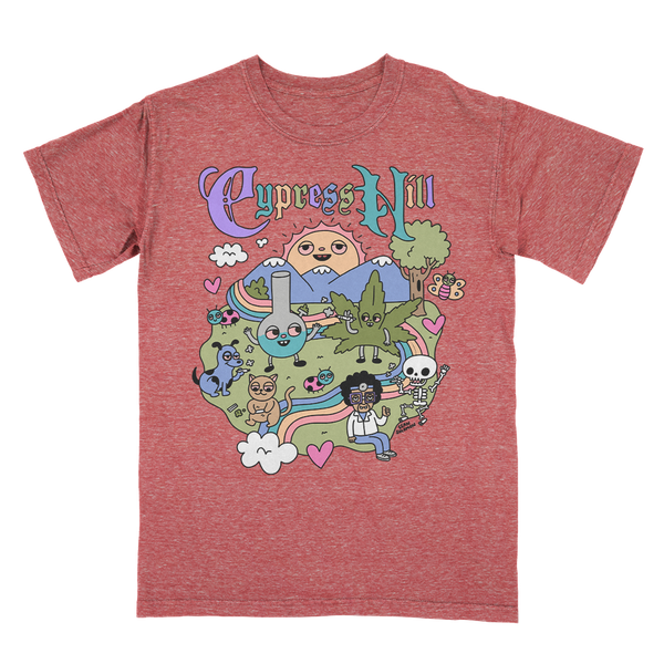 cypress hill Cypress Hill "Happy Time by Sean Solomon" T-Shirt in Burnout Red