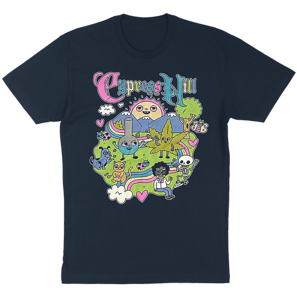 cypress hill Cypress Hill "Happy Time by Sean Solomon" T-Shirt in Navy Blue