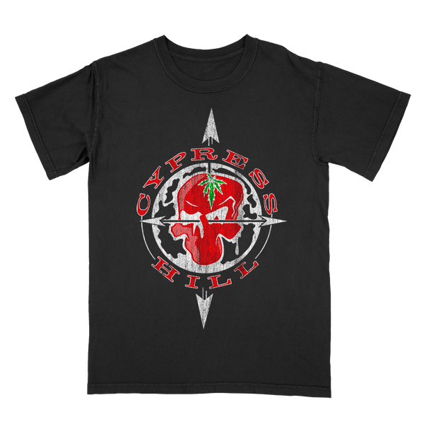 cypress hill Cypress Hill "OG Skull N Compass" Black T-Shirt