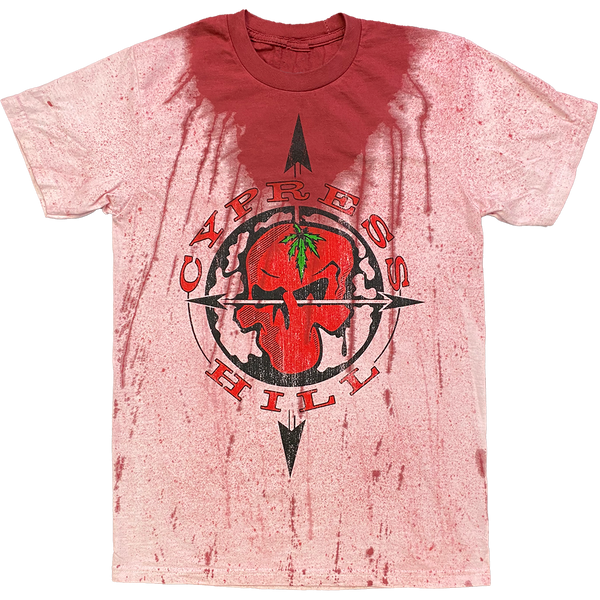cypress hill Cypress Hill "OG Skull N Compass" T-Shirt in Red Splatter
