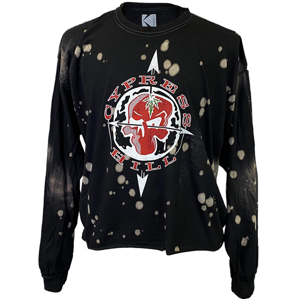 Cypress Hill Cypress Hill "OG Skull N Compass" Women's Long Sleeve Crop T-Shirt