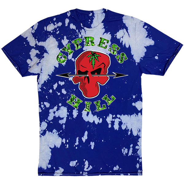 cypress hill Cypress Hill "Phuncky Shit" T-shirt in Blue and White Tie Dye