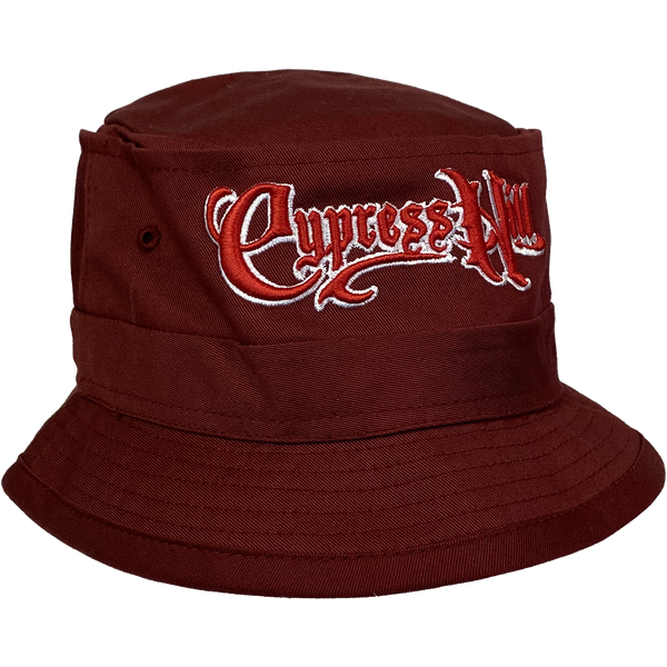 Cypress Hill Cypress Hill "Script Logo" Bucket Hat In Maroon
