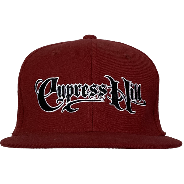 Cypress Hill "Script Logo" Fitted Hat In Crimson