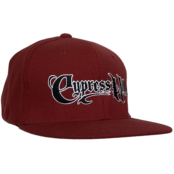 cypress hill "Script Logo" Fitted Hat in Crimson