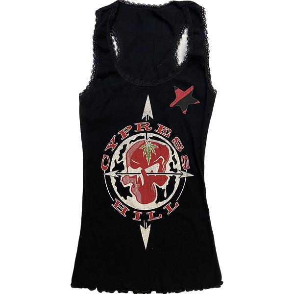 cypress hill Cypress Hill "Skull N Compass" Women's Racerback Tank Top With Star Embroidery