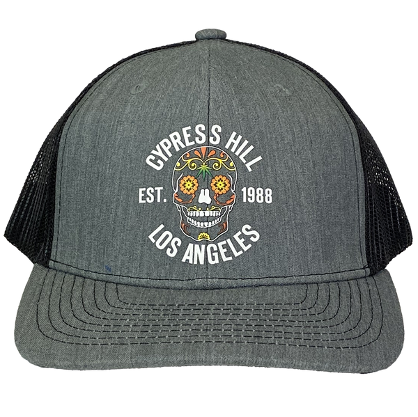 Cypress Hill "Day Of The Dead" Curved Bill Baseball Hat In Grey