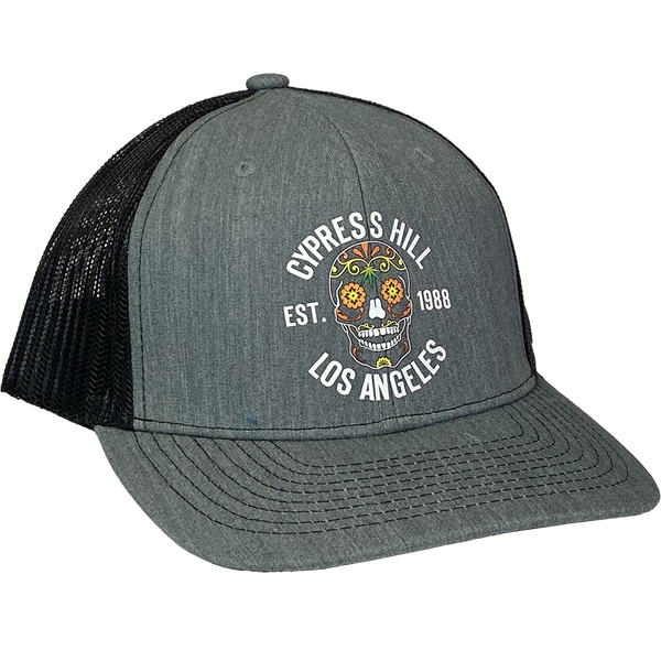 cypress hill "Day Of The Dead" Curved Bill Baseball Hat in Grey
