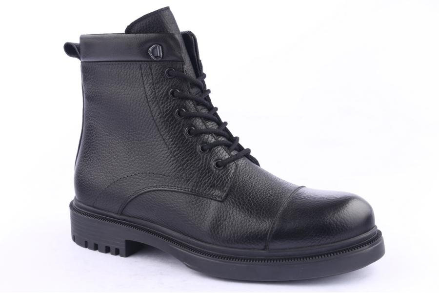 D.moro Shoes Men Leather Ankle Boots For Winter: M008 Black (Wholesale)