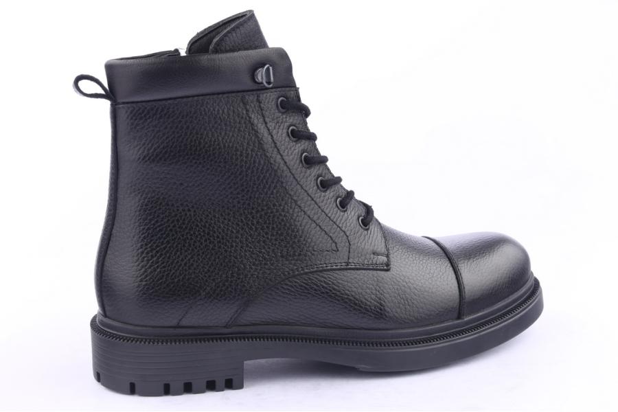 D.moro Shoes Men Leather Ankle Boots For Winter: M008 Black (Wholesale)