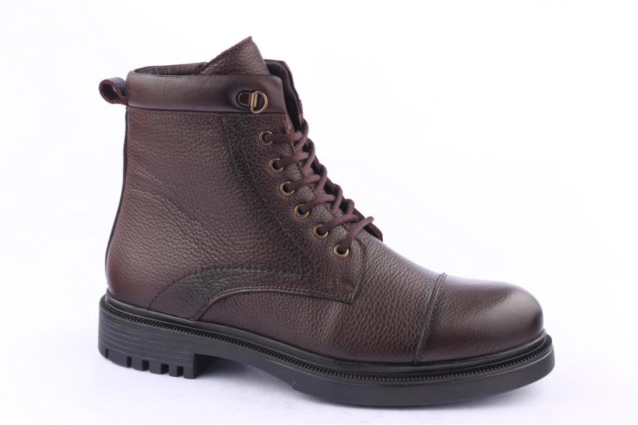 D.moro Shoes Men Leather Ankle Boots For Winter: M008 Brown (Wholesale)