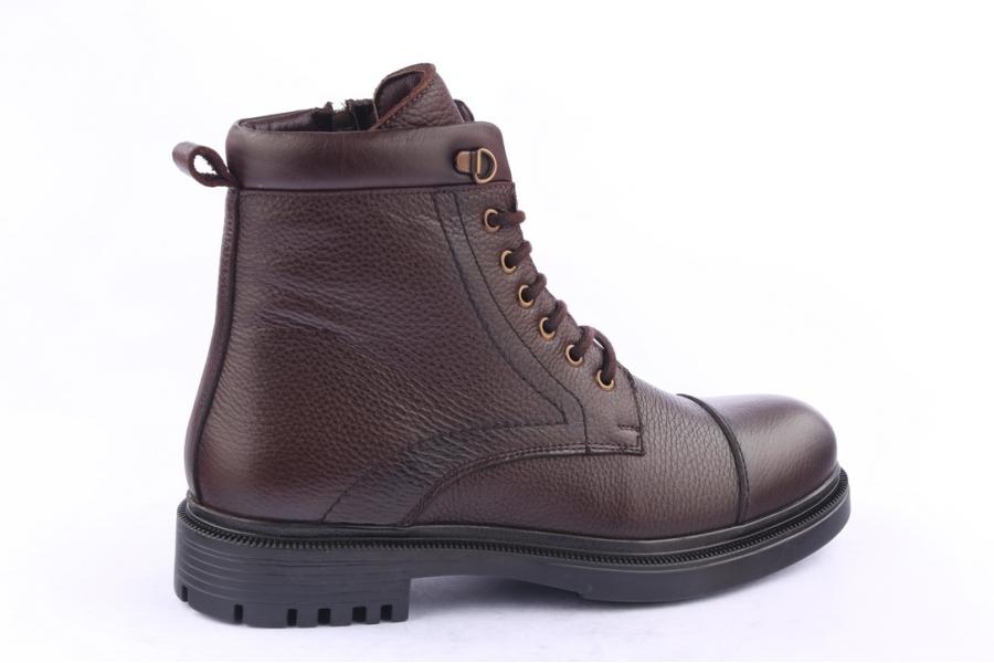 D.moro Shoes Men Leather Ankle Boots For Winter: M008 Brown (Wholesale)