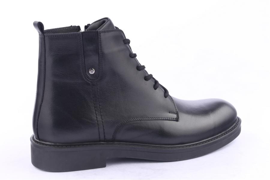 D.moro Shoes Men Leather Ankle Boots For Winter: M011 Black (Wholesale)