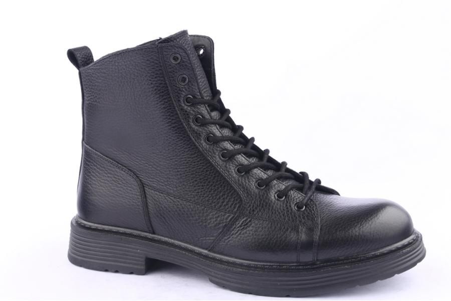 D.moro Shoes Men Leather Ankle Boots For Winter: M012 Black (Wholesale)