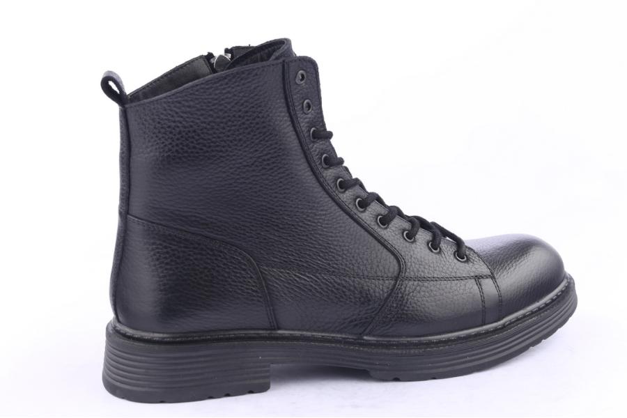 D.moro Shoes Men Leather Ankle Boots For Winter: M012 Black (Wholesale)