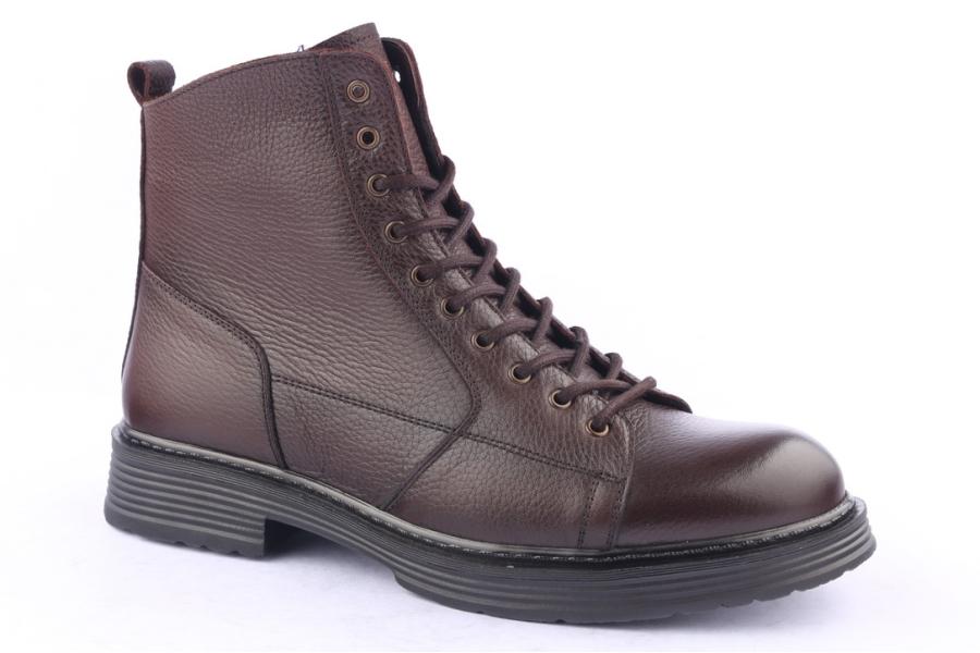 D.moro Shoes Men Leather Ankle Boots For Winter: M012 Brown (Wholesale)