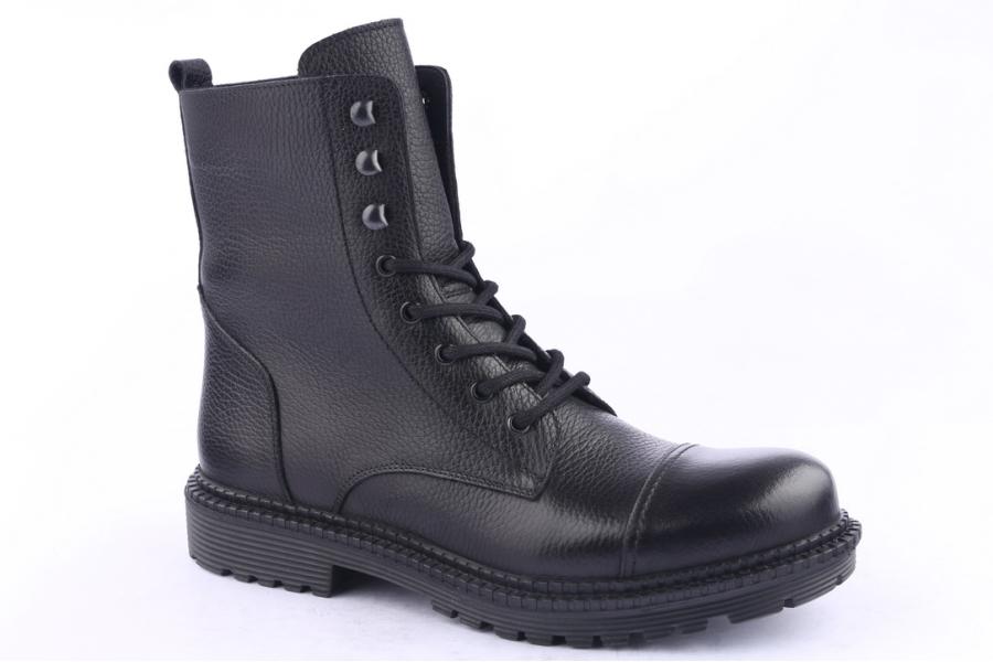 D.moro Shoes Men Leather Ankle Boots For Winter: M016 Black (Wholesale)