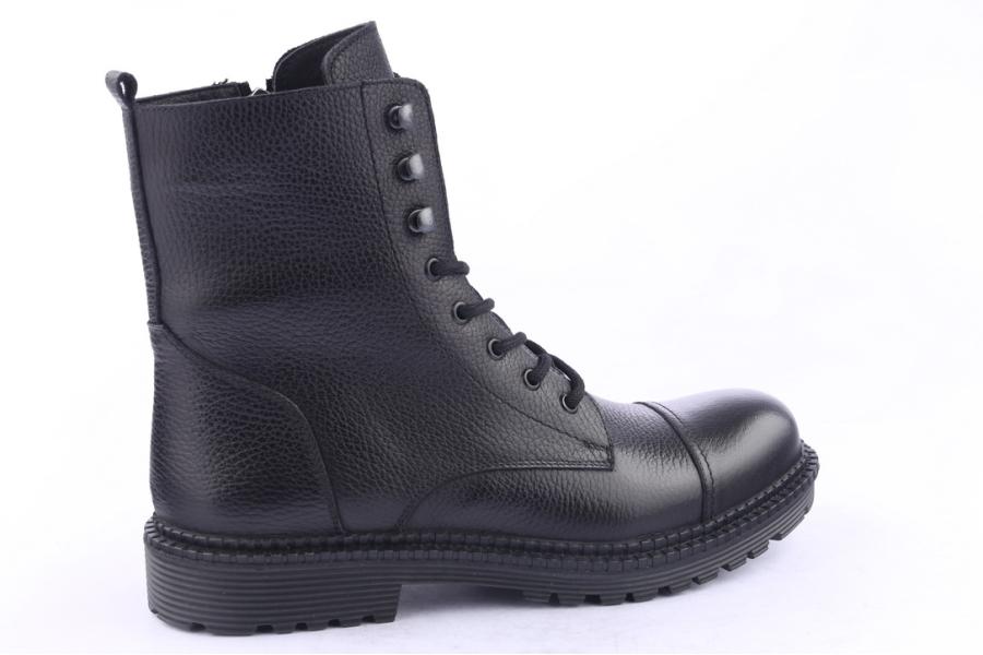 D.moro Shoes Men Leather Ankle Boots For Winter: M016 Black (Wholesale)