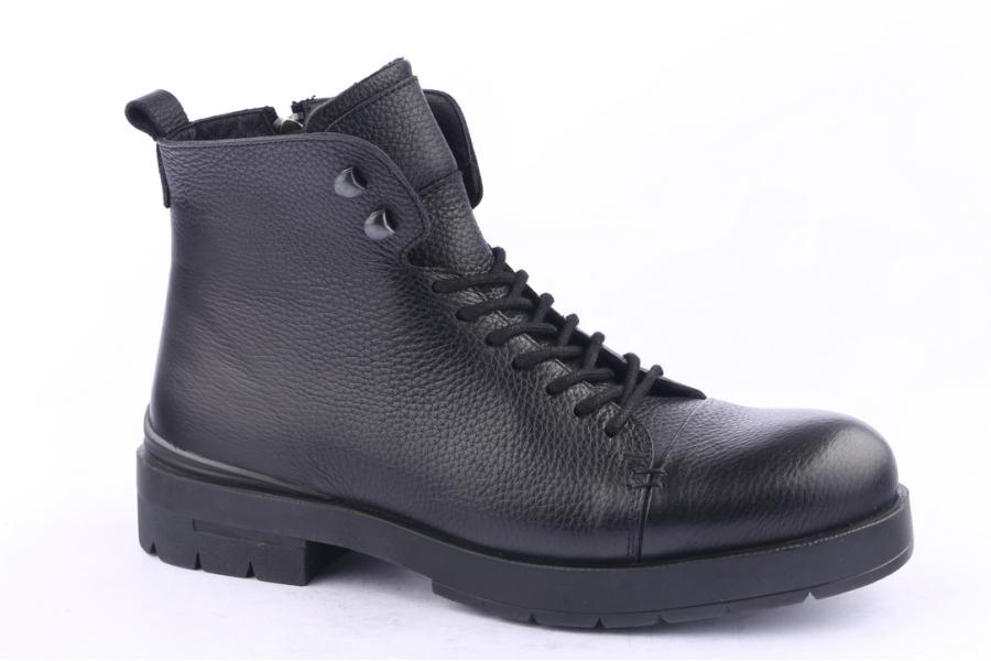 D.moro Shoes Men Leather Ankle Boots For Winter: M017 Black (Wholesale)