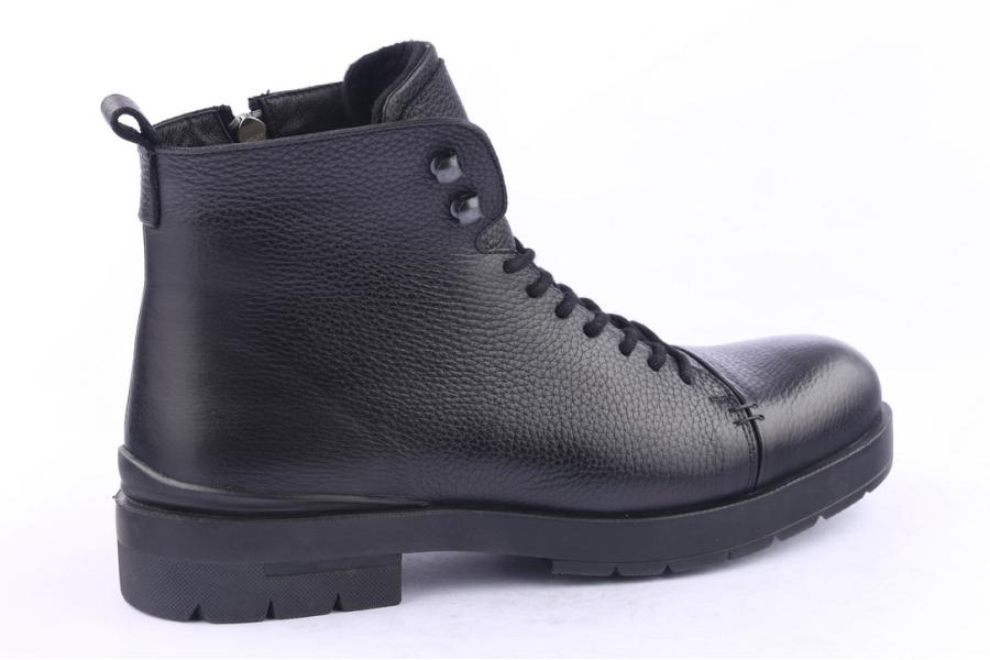 D.moro Shoes Men Leather Ankle Boots For Winter: M017 Black (Wholesale)
