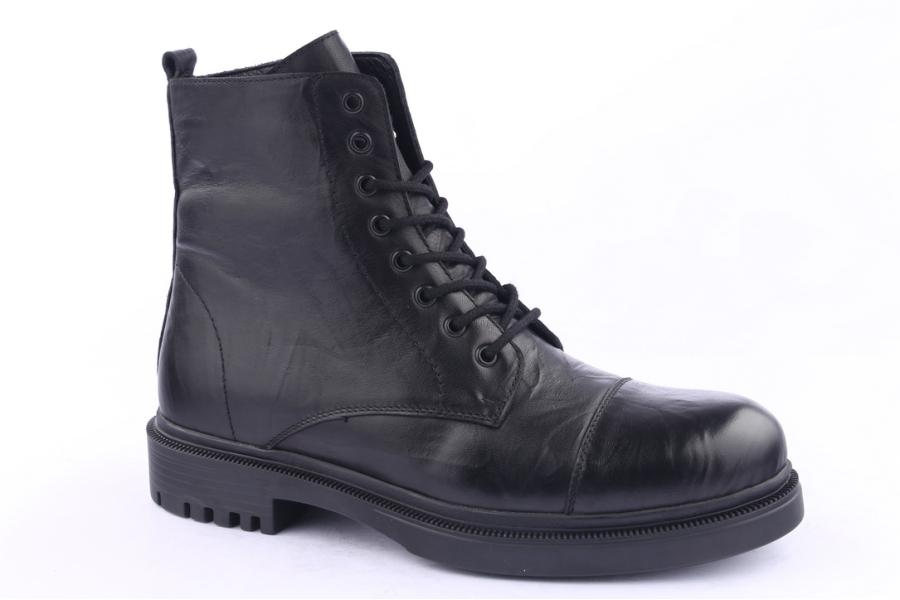 D.moro Shoes Men Leather Ankle Boots For Winter: M019 Black (Wholesale)