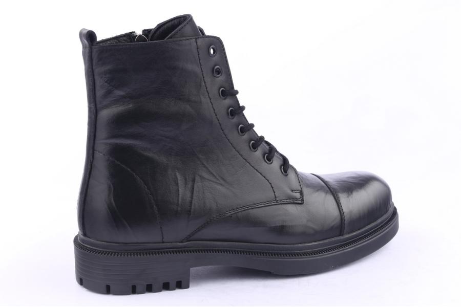 D.moro Shoes Men Leather Ankle Boots For Winter: M019 Black (Wholesale)