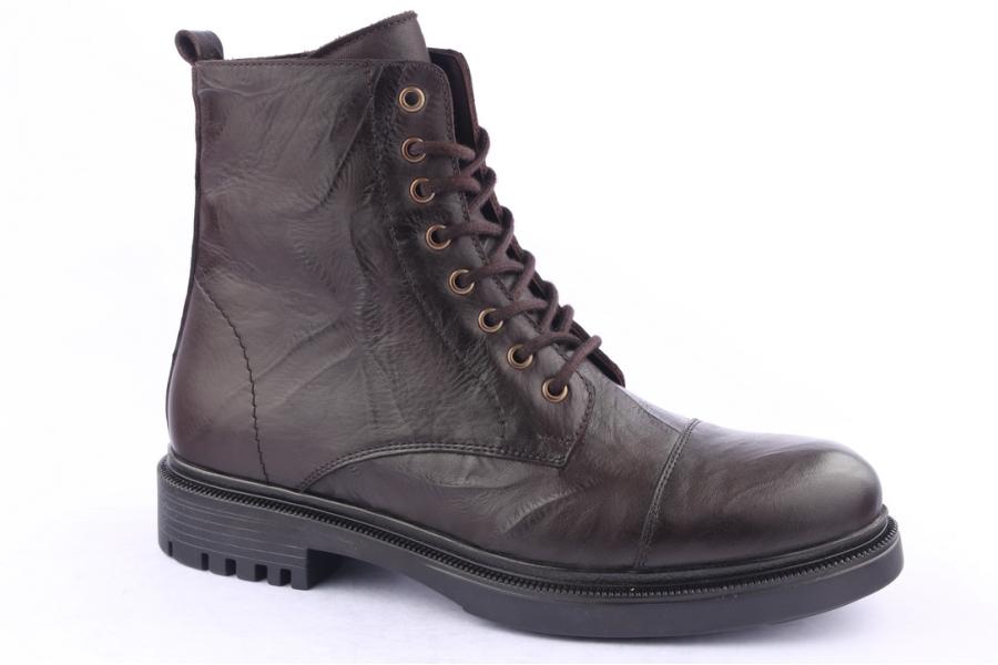 D.moro Shoes Men Leather Ankle Boots For Winter: M019 Brown (Wholesale)