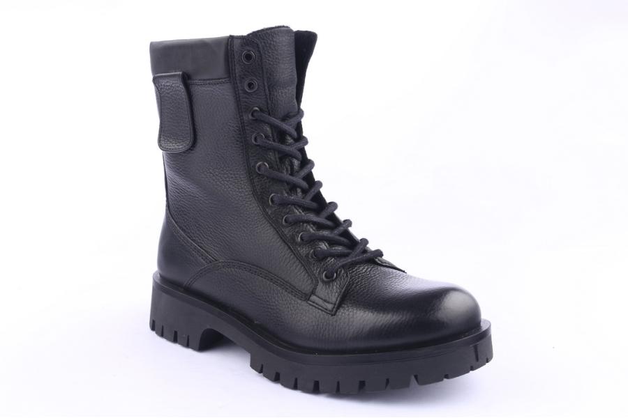 D.moro Shoes Men Leather Ankle Boots For Winter: M02 Black (Wholesale)