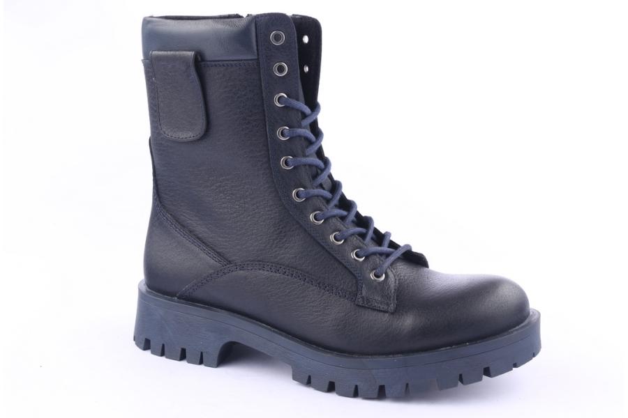 D.moro Shoes Men Leather Ankle Boots For Winter: M02 Navy Blue (Wholesale)